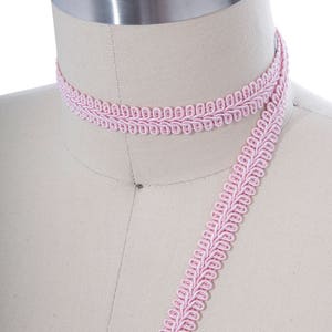 Baby Pink Gimp Trim 2 Yards Baby Pink French Braided Gimp Trim Ribbon/ Light Pink French Upholstery Trimming/ Pink Gimp Trim/