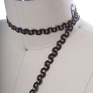 2 Yards Black and Gold Scroll Gimp Trim/ Black and Gold  Furniture Trimming/ 2 Yards per order/