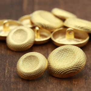 Gold Metal Button 4 PIECES Gold Contemporary Coat Button 36L 23mm 15/16&quot; 26L 16mm 5/8&quot; MG09