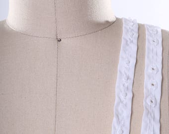 Clear Snap Tape: 0.75" White Cotton Trim, Corset & Baby Clothing