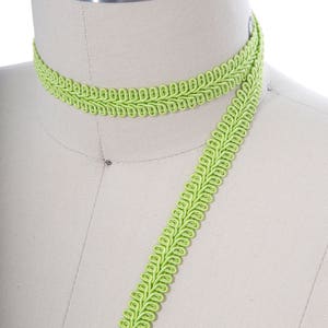 Galon gansé vert citron : bordure d&#39;ameublement victorien de 5/8 po. (2 yards)
