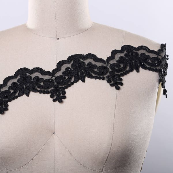 Black Lace Trim Etsy