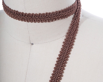 Tawny Brown Gimp Borte - 2 Yards, Polsterung & viktorianisches Design