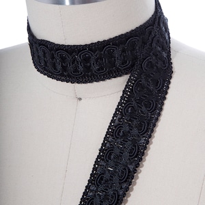 Black Trim/ Black Gimp Trim/ Black Braided Gimp French Gimp/ Sophisticated Black Gimp Trim. Soft Satin Feel