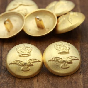 4pcs Gold Metal Button/ Gold Button For Blazers/ Fly Away my King Shank Button Gold Jacket Button Crown Button  40L 25mm 1&quot; MG39