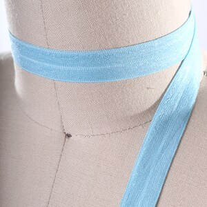 3 yards blauwe vouw over elastische diepe hemel blauw 5 /8" Fold over bias elastische 15mm elastische trim elastisch voor gezichtsmaskers