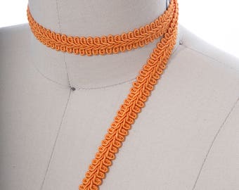 2 Yards Orange geflochtene Zierleiste: Antikes Gold Polsterborte