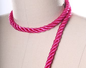 Magenta Satin Rope Trim. Hot Pink Silky Rope Tape/ Satin Rope Tape/ Magenta Satin Cord Trim/ Sold by the Yard
