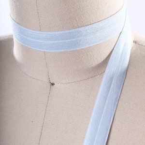 3 Yards Baby Blue Fold over elastisch licht blauw elastisch 5/8" Fold over bias elastische 7/8" 15mm elastische trim