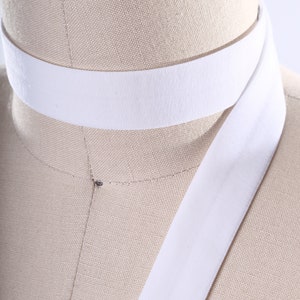 3 Yards White Fold Over Elastic Elastic Bias 5/8&quot; White elastic Soft Elastic For Face Masks Hair Accessories