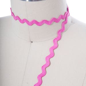 50 Yards  Persian Pink Ric Rac Trim / Pink Zig Zag Trim / Pink Edging Trim / Perfect for Straw Bags and Summer Skirts