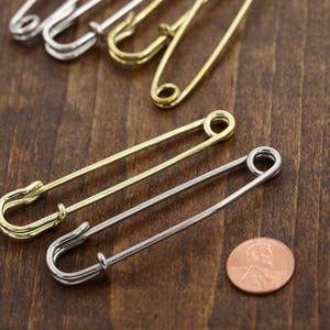 Giant Safety Pins Extra Large 128mm Pins Silver Brooch Jumbo Laundry Safety  Pins FOR Sewing Jewelry Making Stitch Makers Pins Charm-2pcs 