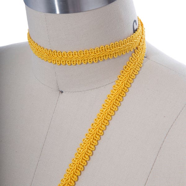 2 Yards Canary Yellow Braided Gimp Trim/ Upholstery Gimp Trimming/ Perfect for Costumes and Edging