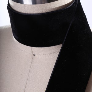 2 Black Velvet Ribbon 2 Yards Single Sided Black Thick Ribbon for Edging Gowns and Accessories Thick Velvet Choker image 1