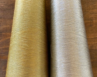 Metallic Embroidery Thread: Fine Gold or Silver, 5000 Yards