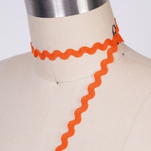 50 Yards Orange Ric Rac Trim 0.25&quot; Vibrance Orange Zig Zag Trim Ric Rac Ribbon for Gift Wrapping