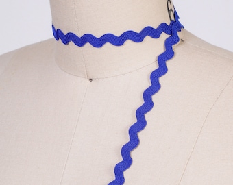 50 Yards Royal Blue Ric Rac Ribbon: Polyester Zig Zag Trim