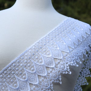White or Ivory Venice Lace Trim 4.5 in Width. Dainty and Durable. Vintage inspired/ Bridal Lace Trim PRISCILLA image 4