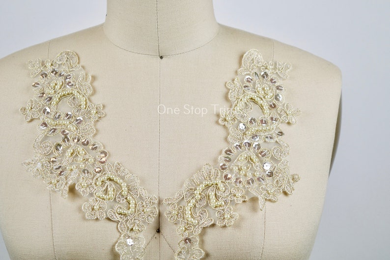 Antique Gold Lace Applique Champagne Applique Beige. Etsy