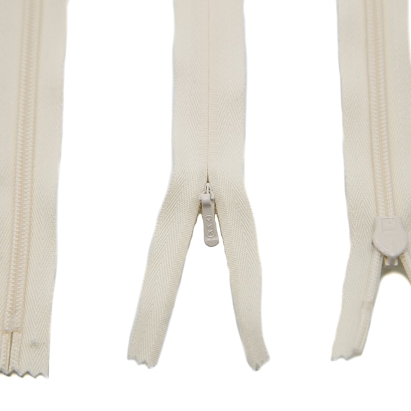 Bridal Ivory YKK Invisible Dress Zipper 24" Length Concealed Zipper for Ivory Gowns Made in USA