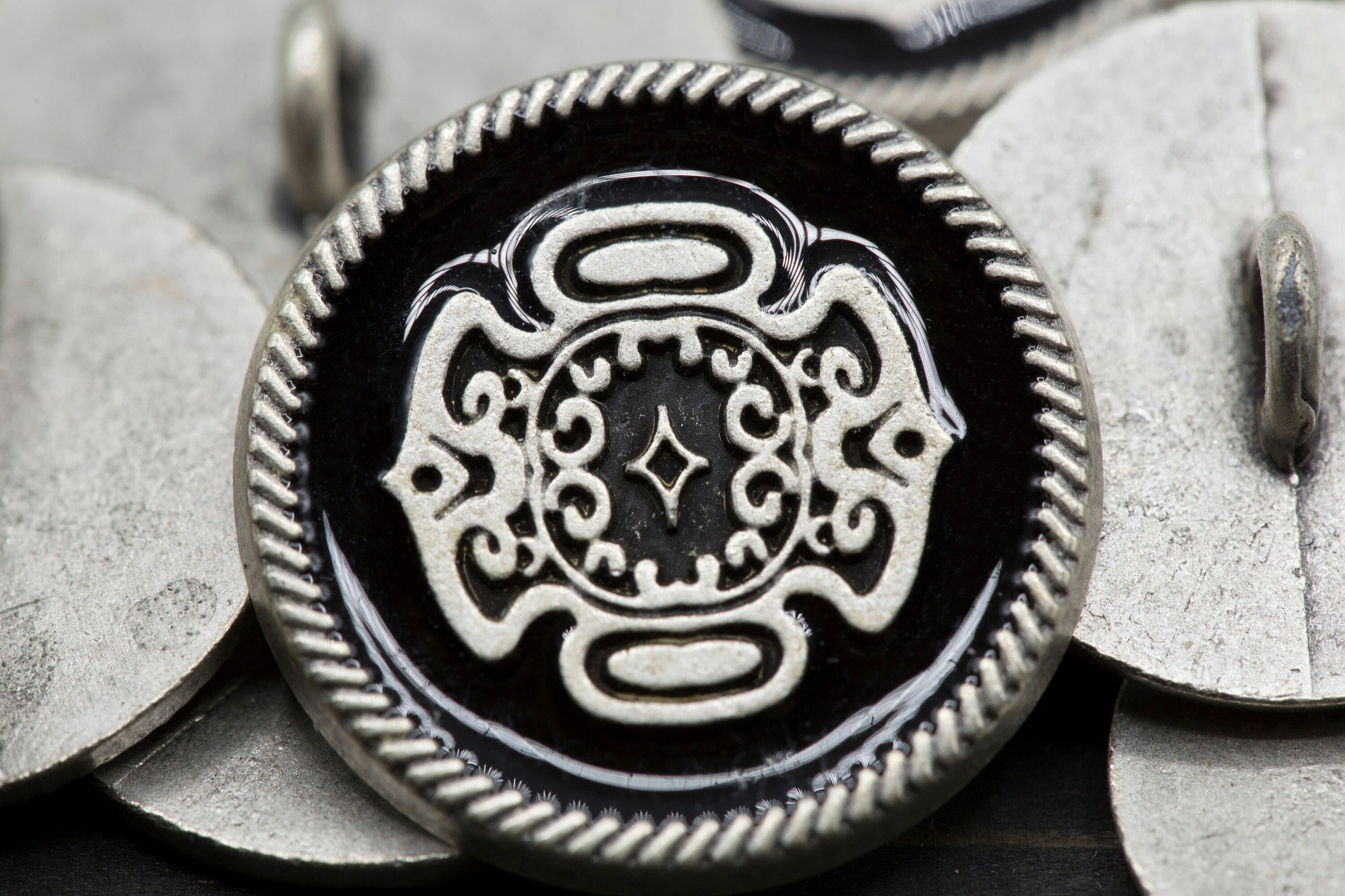 ★人気★【WOOALONG】★Antique button semi-over blaze.r★ 50pcs Metal Blazer Button Set Brass Vintage Shank Buttons
