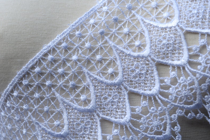 White or Ivory Venice Lace Trim 4.5 in Width. Dainty and Durable. Vintage inspired/ Bridal Lace Trim PRISCILLA image 6