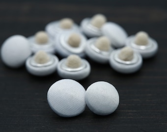 12 Satin Bridal Buttons: Canvas Backing, Wedding Gown Buttons, Available in White and Ivory, 10mm, 11.5mm & 12mm