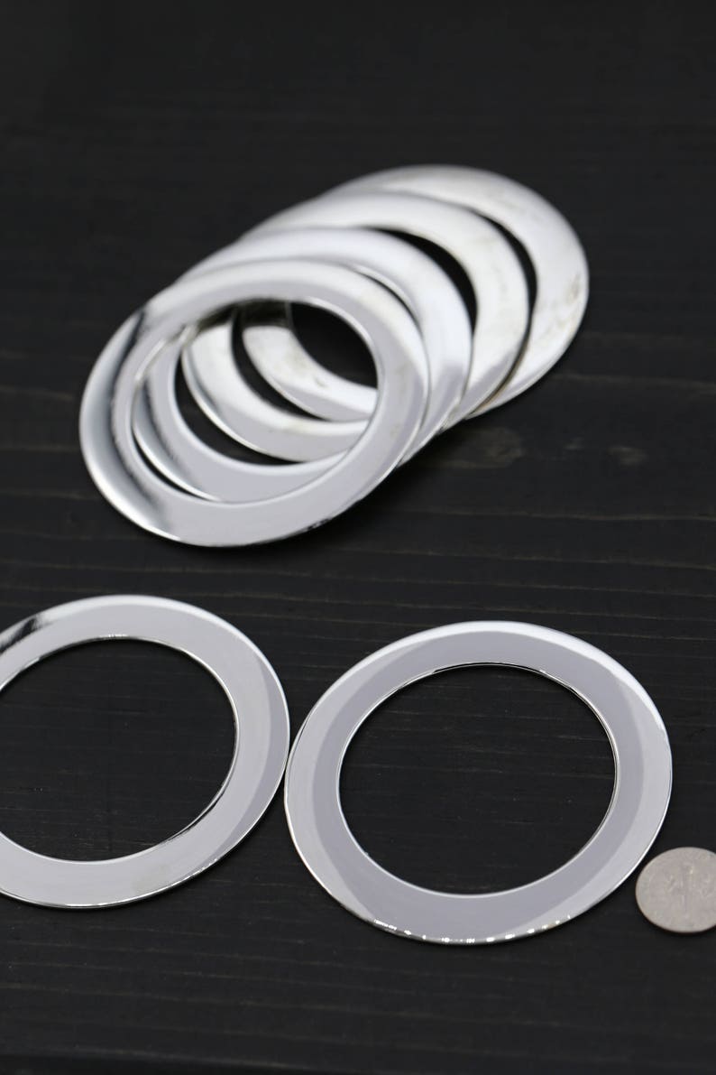 5 cm silverringar: Robusta platta ringar för handväskor, accessoarer - 4 stycken bild 1