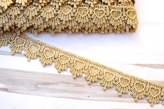 Crochet Gold Lurex Lace Ribbom, Set Lurex Lace Ribbons for Crafts, Gold  Lurex Trim Set for Jewelry and Dresses Decoration 