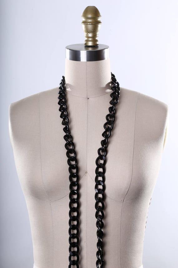 Black Aluminium Chain Trim: Sleek Fashion Chain, Sold by the Yard