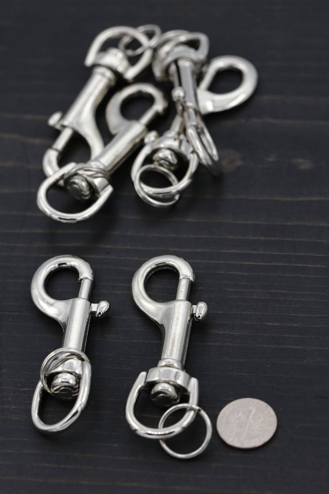 Oversized Lobster Clasp/ 2 Pieces/ With Mini Key Chains/ Swivel Clasp/ Great for Dog Leashes