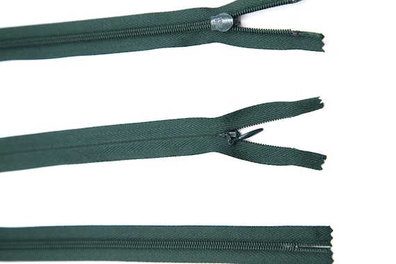 10 inch Green Zipper Invisible Zipper Green Non Separating Zipper Nylon  Green Zipper Crafts 10” Zipper for Sewing