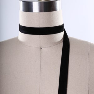 2 Black Velvet Ribbon 2 Yards Single Sided Black Thick Ribbon for Edging Gowns and Accessories Thick Velvet Choker image 5