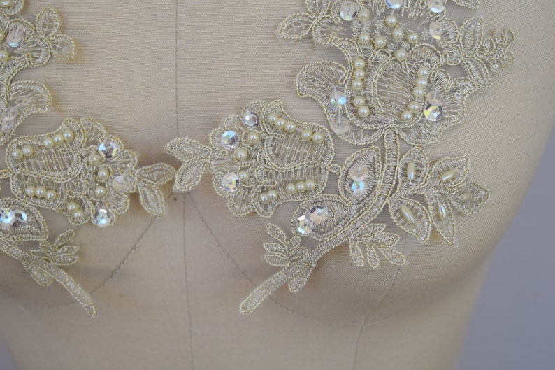 Antique Gold Applique Beaded Antique Gold Applique. Beautiful Etsy