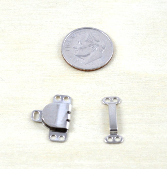 Agrafes Pour Pantalons - 5 Sets De 4 Pièces - Métal Argenté - Neuf - Pour Fixer Bretelles