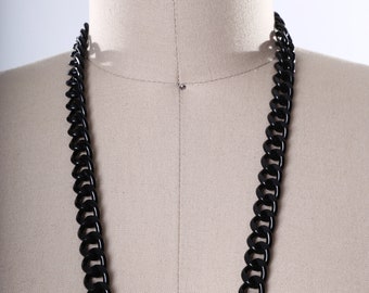 Black Metal Chain Sold by the Yard 12mm 1/2" Glossy Finish Chain Great for Hand Bags