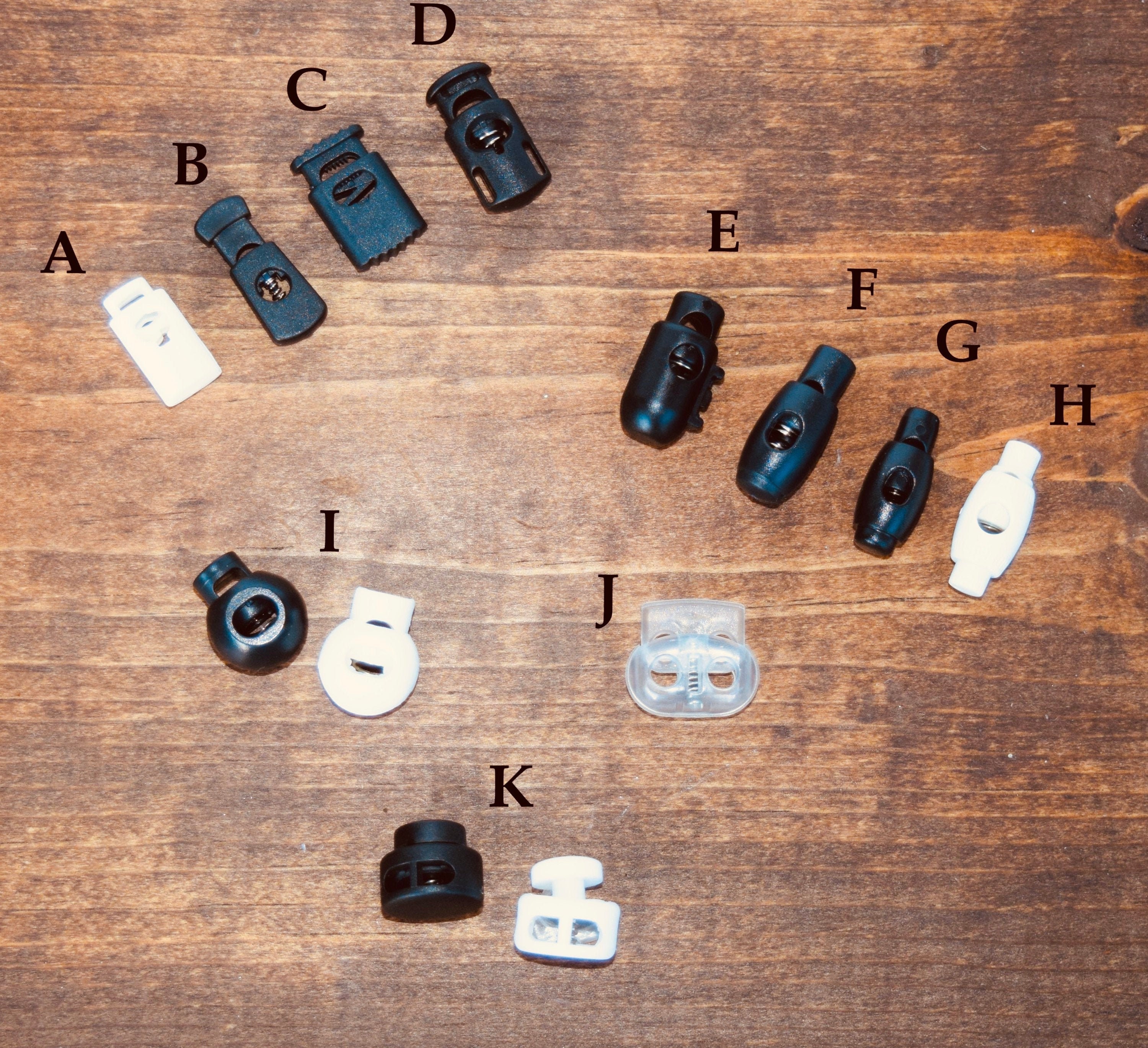 1 Dozen Black Plastic Oval Drawstring Cord Ends Adjuster for Etsy