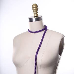 Purple Rope Trim. Purple Silky Rope Tape/ Satin Rope Tape/7mm Purple Satin Cord Trim/ Sold by the Yard image 2