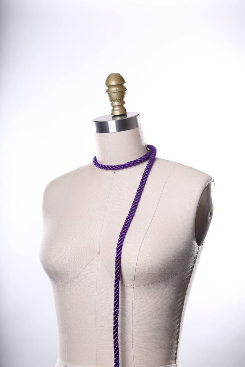Purple Rope Trim. Purple Silky Rope Tape/ Satin Rope Tape/7mm Purple Satin Cord Trim/ Sold by the Yard image 2