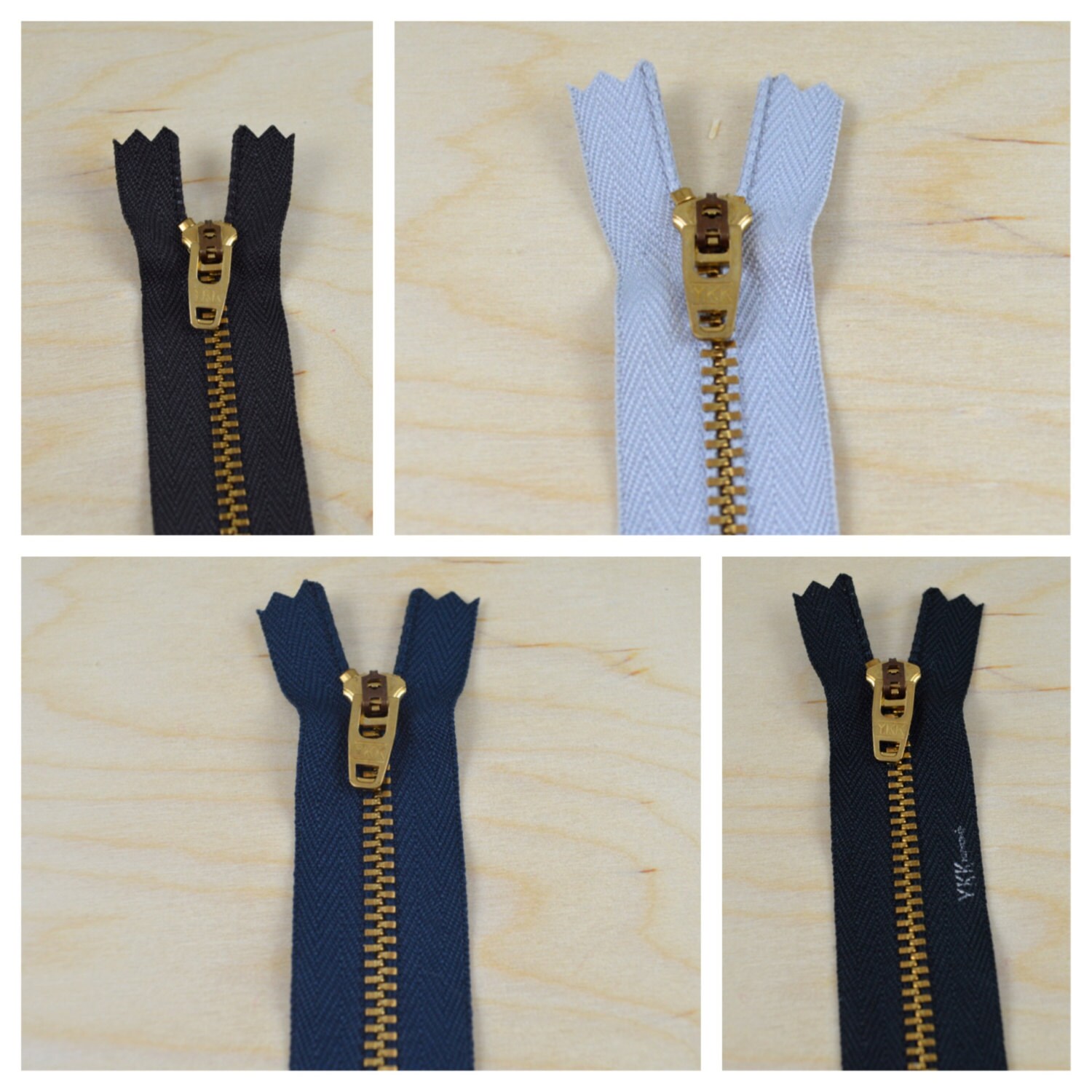 3pcs Authentic 9 YKK Gold Metal Zippers 45U Made in USA Etsy