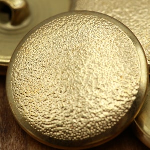 Gold Metal Button 4 PIECES Spray Paint Effect Shank Backing 36L Gold Button 23mm Gold Button  15/16&quot; MG02