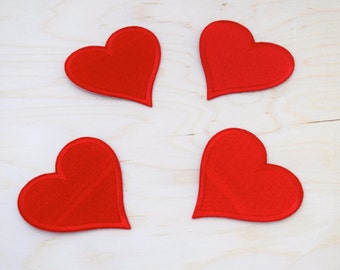 Red Heart Iron-On Patches: Embroidered Valentine's Day Applique (2 pc)