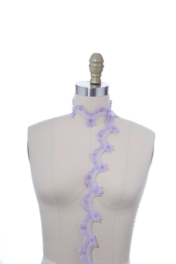 6 pezzi in pizzo da sposa APLIQUE Lavanda pastello 8/" x 2/"