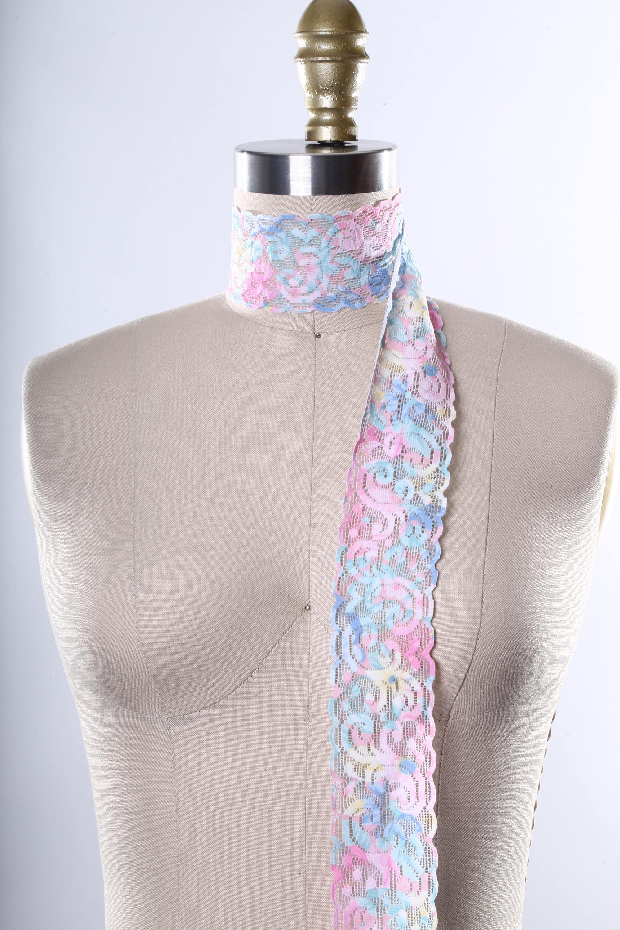 Pastel MultiColored Stretch Lace Trim with Shades of Pink Etsy