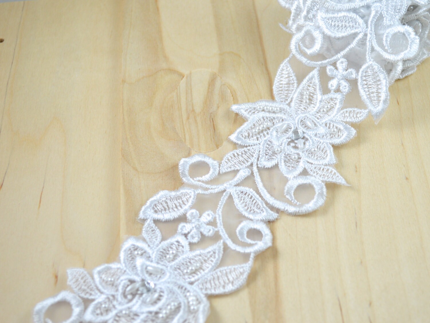 Silver Beaded Lace / Silver Lace Trim Bridal Lace Pearls. Etsy