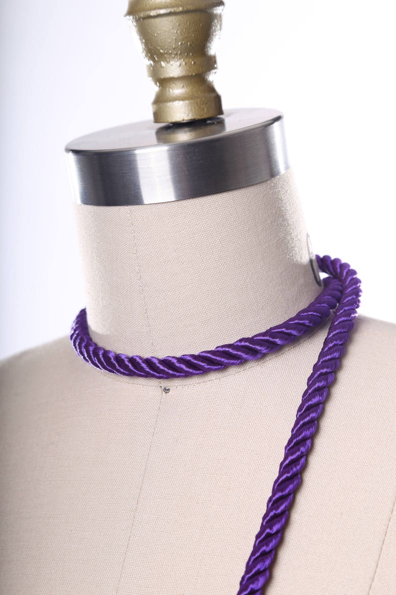 Purple Rope Trim. Purple Silky Rope Tape/ Satin Rope Tape/7mm Purple Satin Cord Trim/ Sold by the Yard image 1