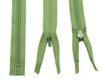 Pear Green Invisible Zipper YKK 24" Zipper For Dresses and Gowns Long Dress Zipper