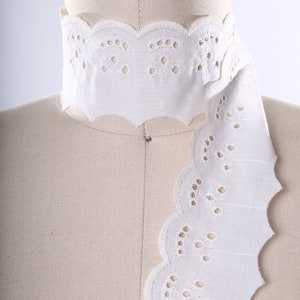 2&quot; Ivory Cotton Lace Trim Ivory Eyelet Lace Children&#39;s Clothing and Linens. Adds a cottage Look to home decor and clothing