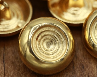 Gold Metal Button 4 PIECES Gold Coat Button Round the Dip 28L Gold Button 18mm Gold Button 11/16"MG3