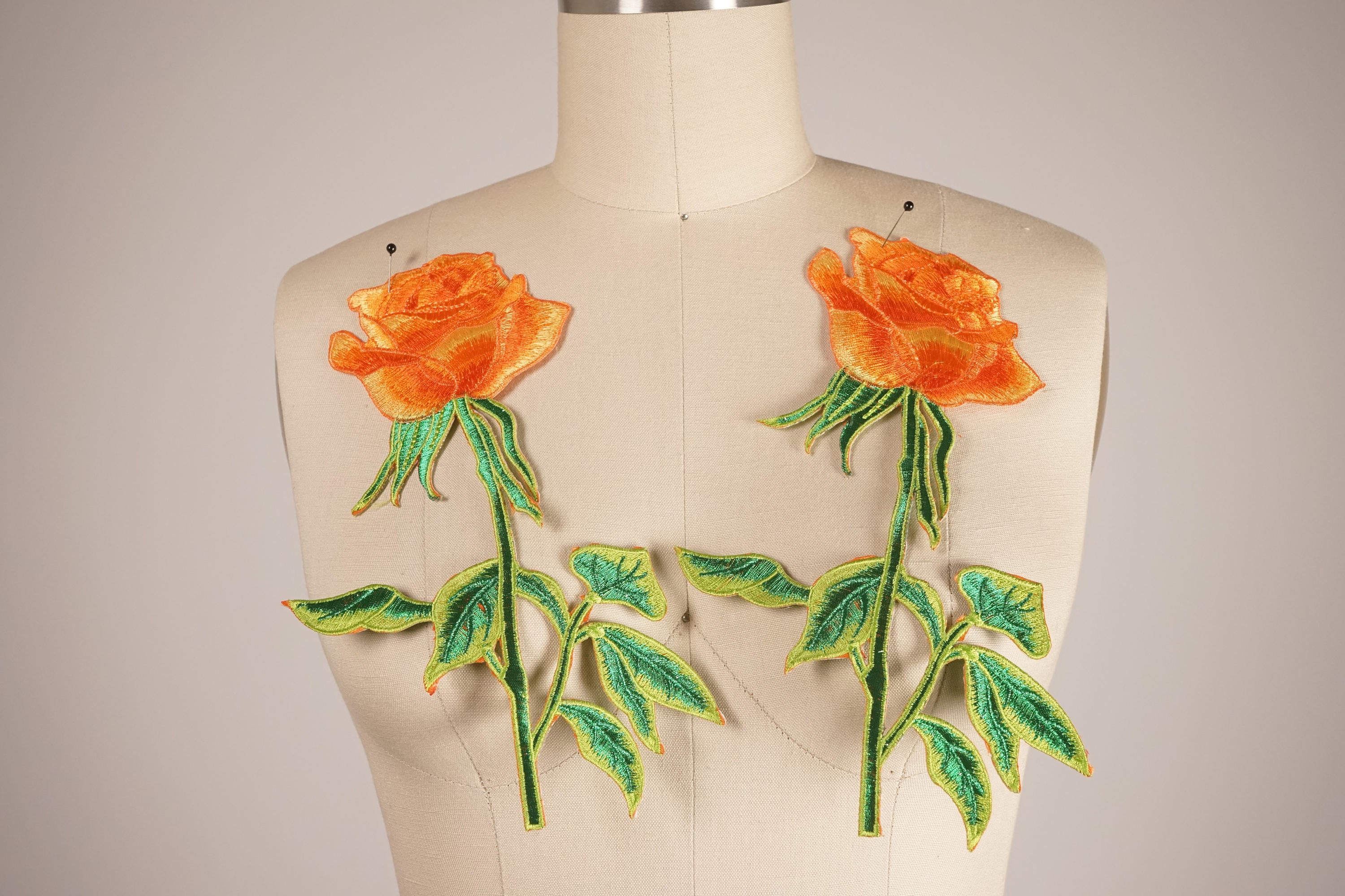 MECCANIXITY Rose Iron-On Patches, 2.6 in Rose Embroidered